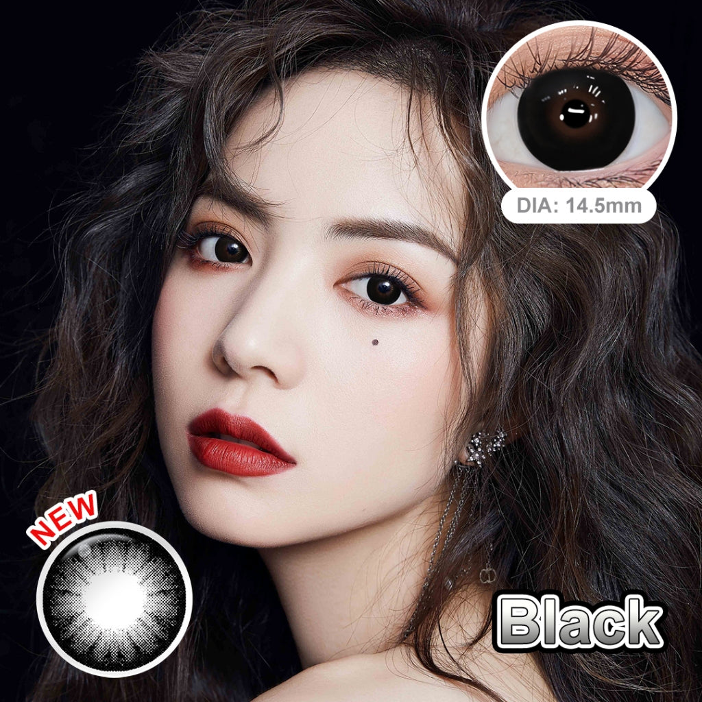 (-1.00~-8.00)Magister softlens minus 14.5 MM Lensa kontak warna Korea Bestseller Black brown doll eyes