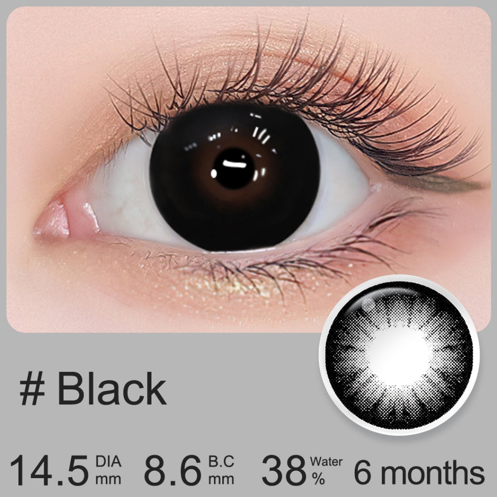 (-1.00~-8.00)Magister softlens minus 14.5 MM Lensa kontak warna Korea Bestseller Black brown doll eyes