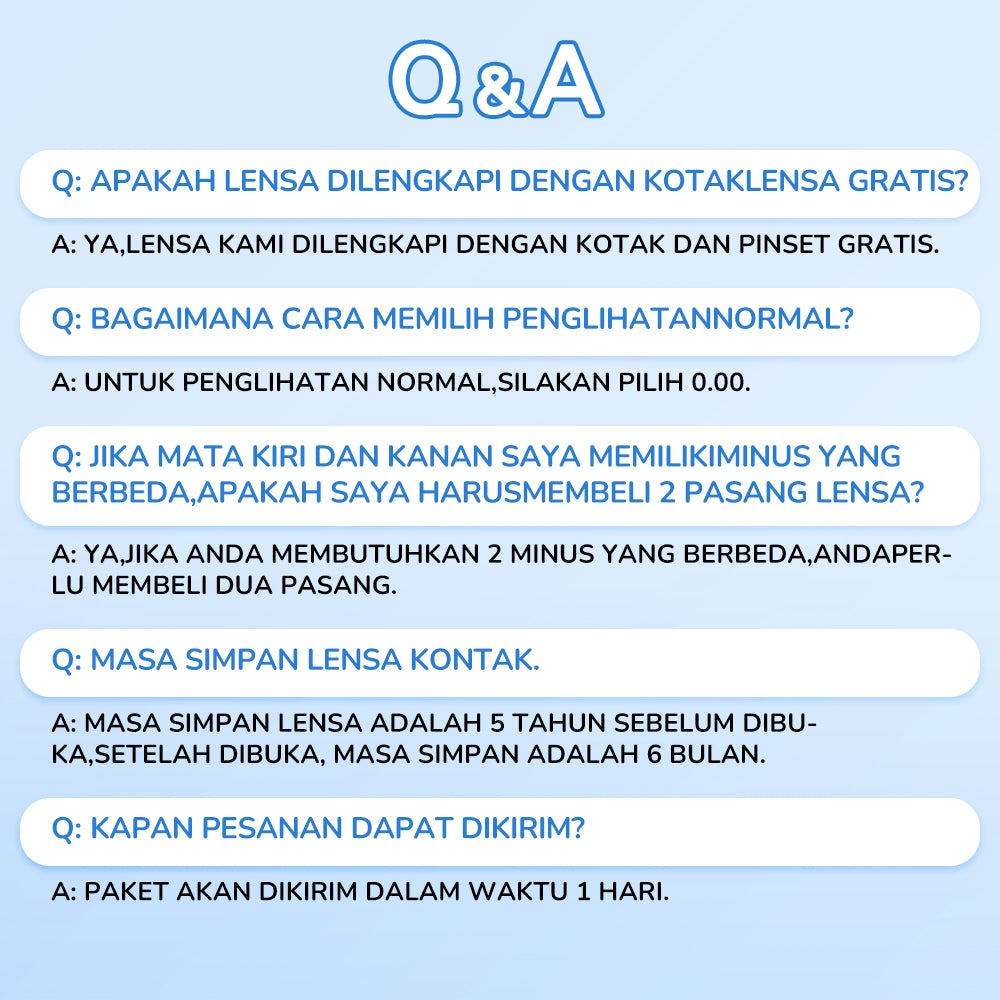 UYAAI softlens 14.5MM Minus 0.00 s/d -6.00 Mata Korea seri Milk Ball Sepasang LENSA KONTAK 6Bulan