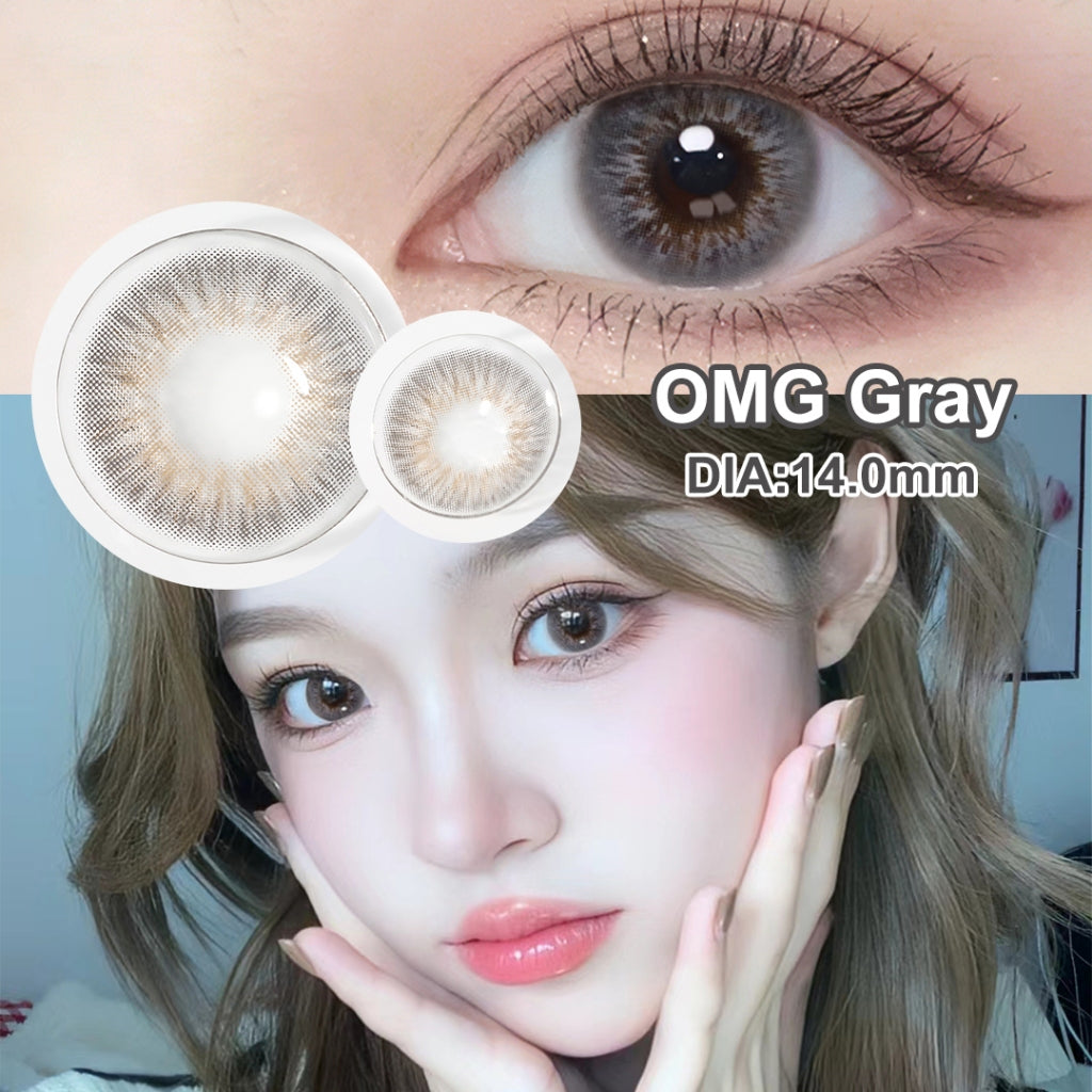 [0.00~-6.00] Magister softlens minus NILS normal 14.2 mm Gray sepasang Cocok untuk riasan Korea