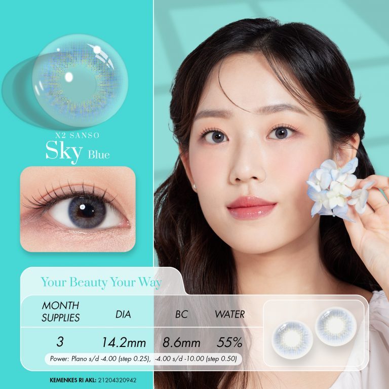 X2 Softlens - X2 Sanso Series Sky Blue | Beige Brown | Cloudy Grey | Soflens Korea | Soflens Minus