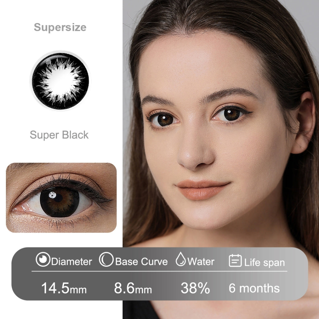 [0.00 s/d -8.00] Magister Softlens Minus 14.5mm Soflens lensa kontak warna hitam coklat doll eyes