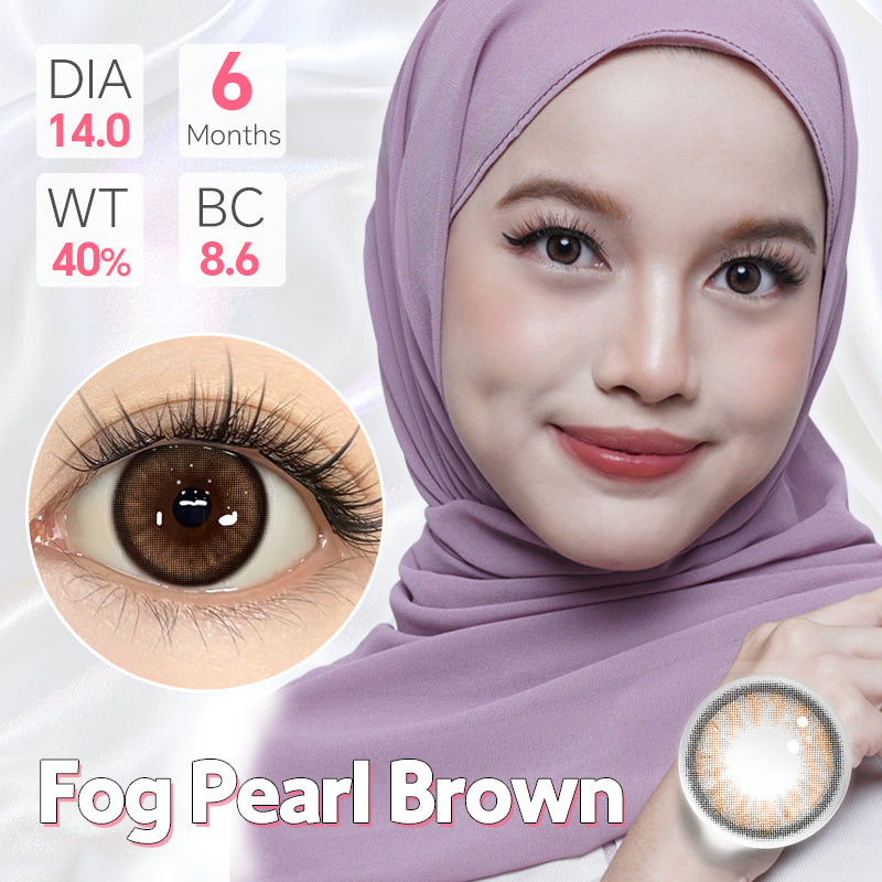 MysticEyes Brown Series Colored Contact Lenses - Power Range: 0.00 to -6.00 - Includes 1 Pair Lenses, 60ml Lens Solution, and Free Case