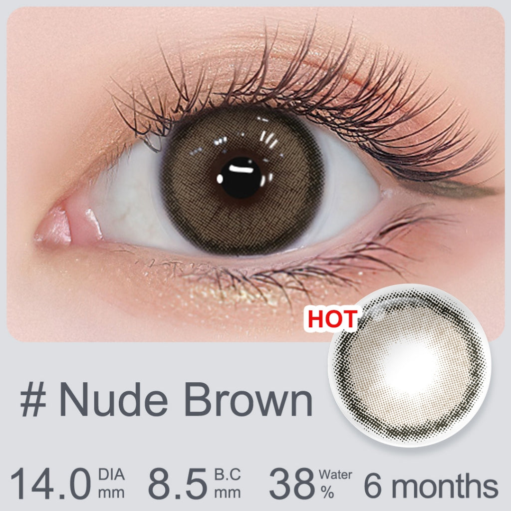 [0.00~-6.00] Magister softlens minus 14 mm nude brown soflen minus OMG Brown Korea Lensa Kontak Bestseller soflens Natural