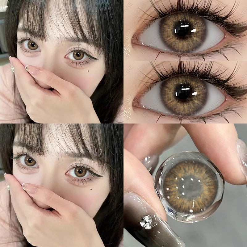 PATTAYA Black Natural Korean Contact Lenses - 14.5mm Diameter, 12 Months Use, Power Range: 0.00 to -8.00