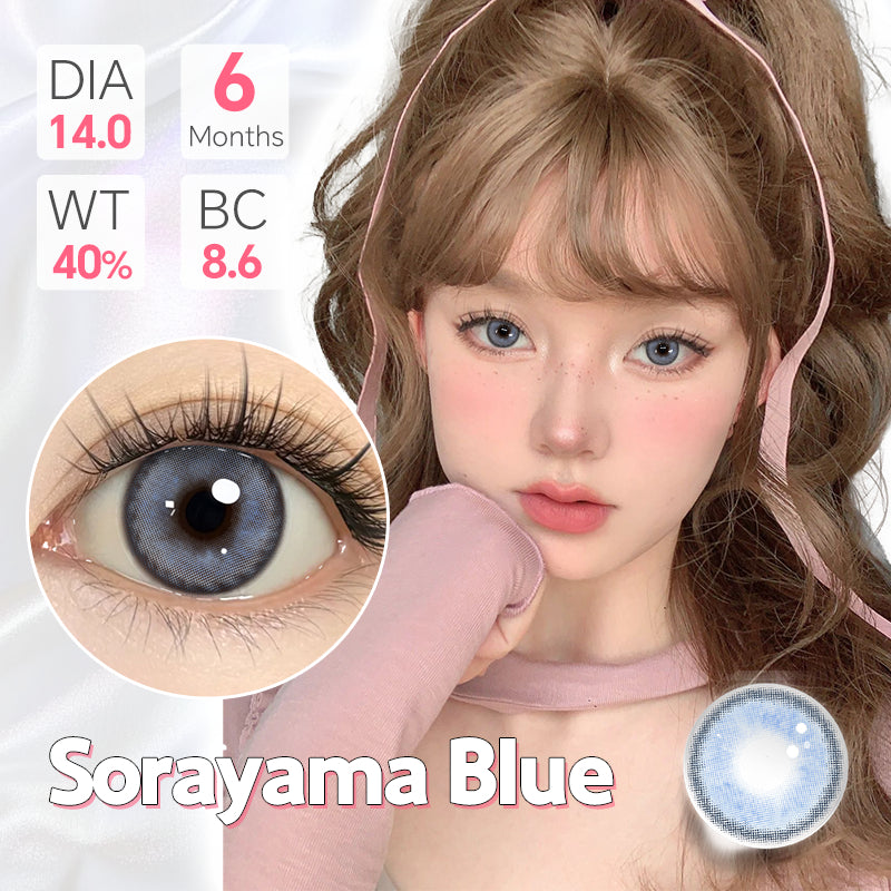 MysticEyes Blue Colored Contact Lenses - 14.0mm Diameter, Non-Prescription (Plano)