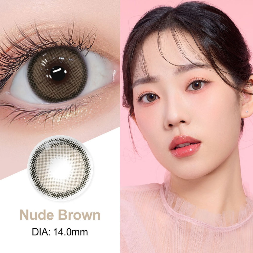 [0.00~-6.00] Magister softlens minus 14 mm nude brown soflen minus OMG Brown Korea Lensa Kontak Bestseller soflens Natural