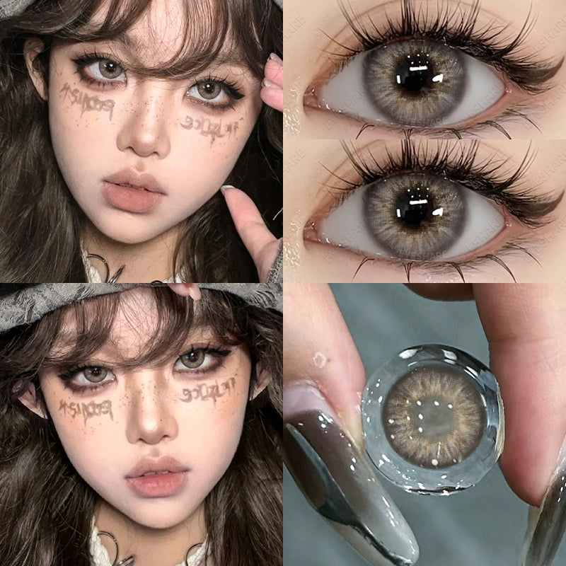 PATTAYA Black Natural Korean Contact Lenses - 14.5mm Diameter, 12 Months Use, Power Range: 0.00 to -8.00