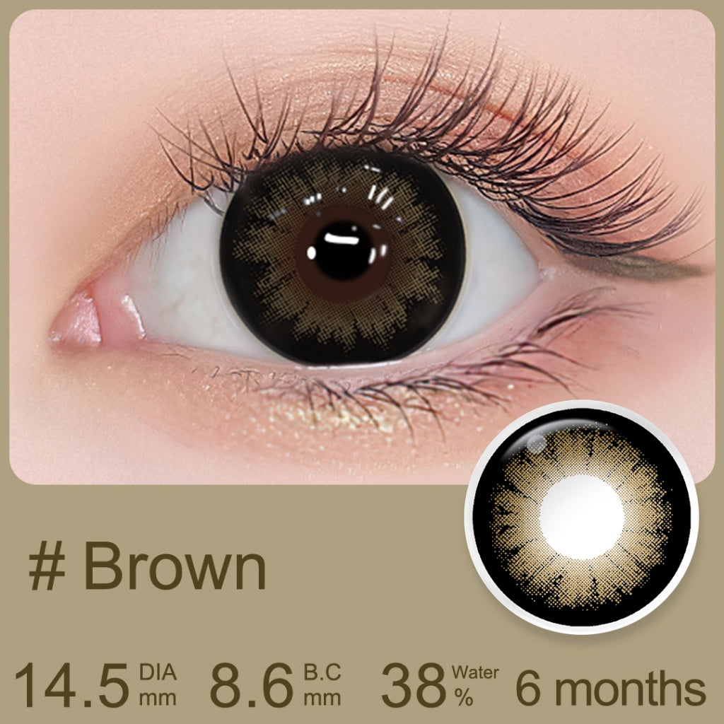 (-1.00~-8.00)Magister softlens minus 14.5 MM Lensa kontak warna Korea Bestseller Black brown doll eyes
