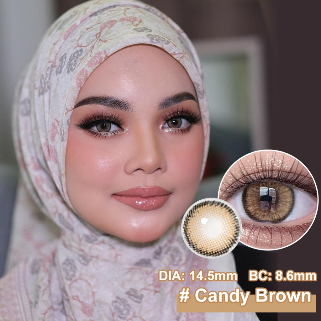 [0.00~-6.00] Magister Softlens Minus Diamond Soflen Minus Soflens 14.5mm Allure Gray Candy brown