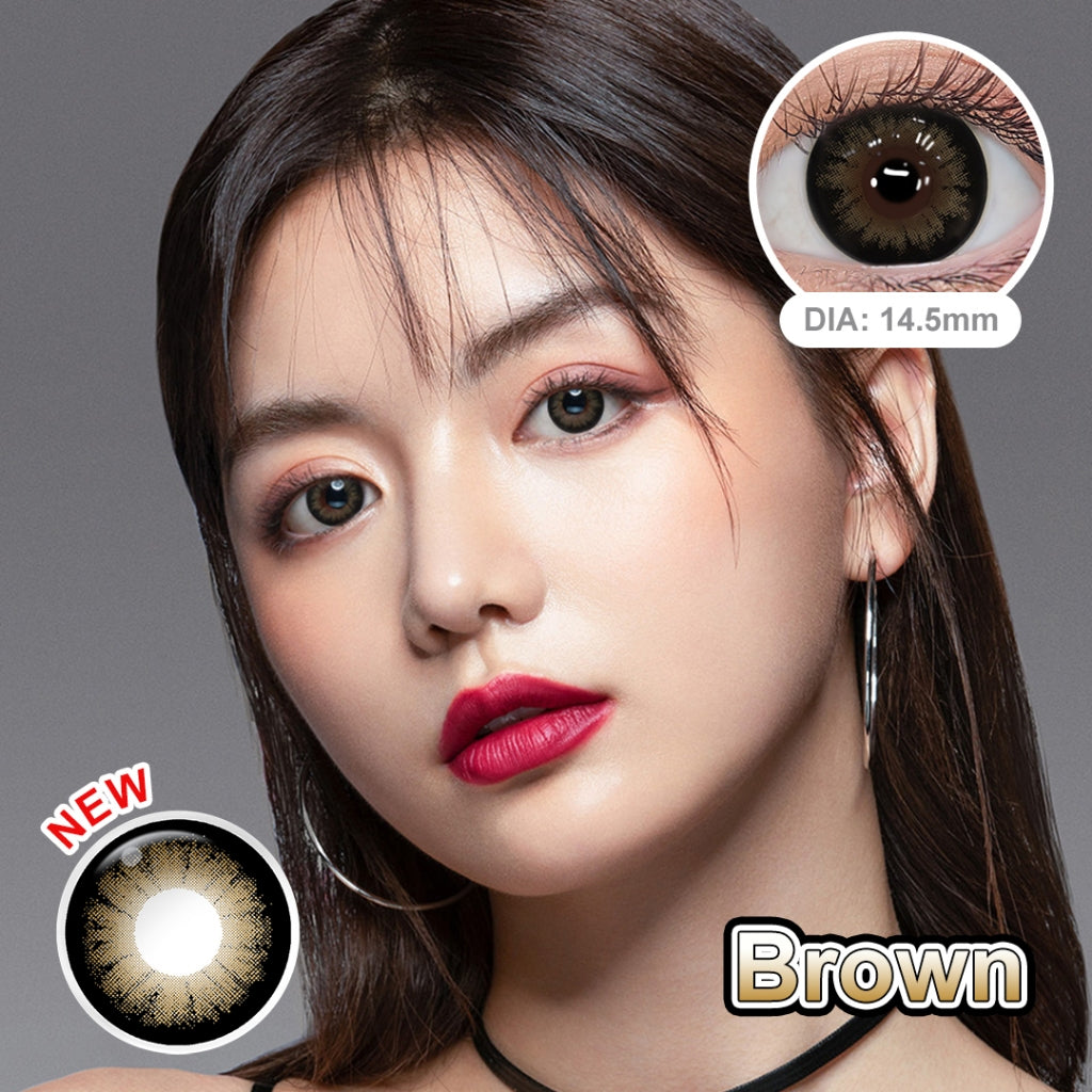(-1.00~-8.00)Magister softlens minus 14.5 MM Lensa kontak warna Korea Bestseller Black brown doll eyes