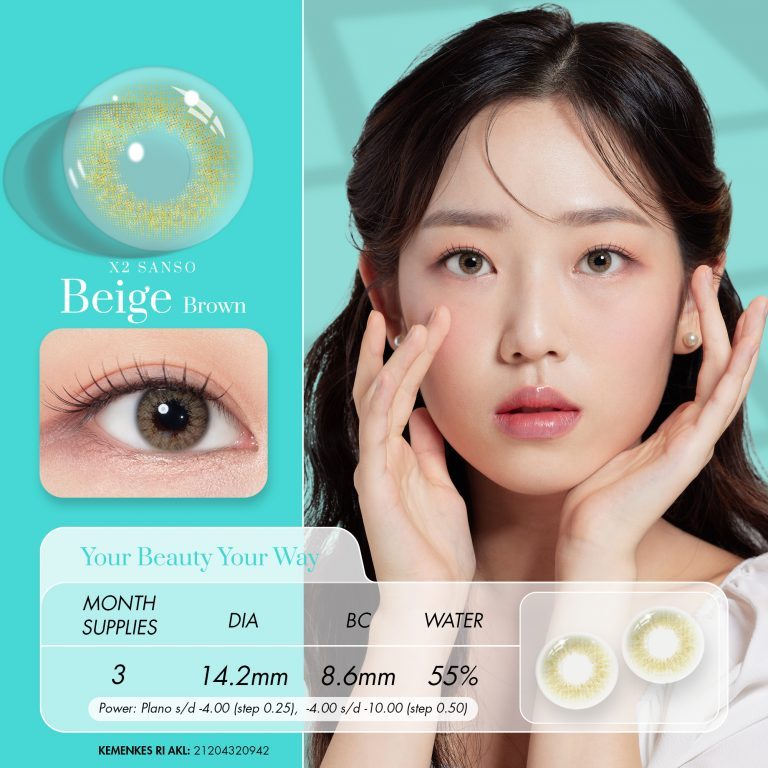 X2 Softlens - X2 Sanso Series Sky Blue | Beige Brown | Cloudy Grey | Soflens Korea | Soflens Minus