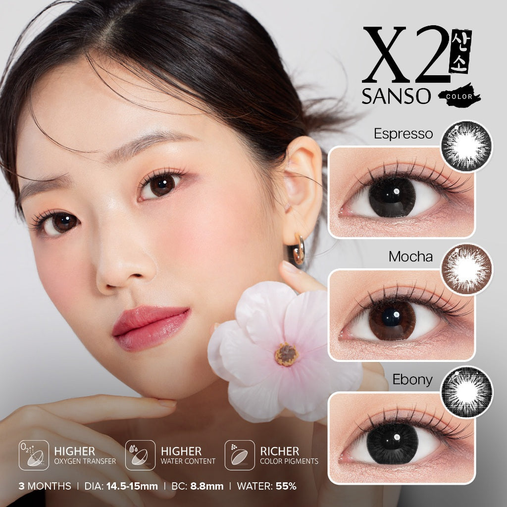 X2 Softlens Sanso Black Series Ebony | Espresso | Mocha | Soflens Natural | Soflens Minus