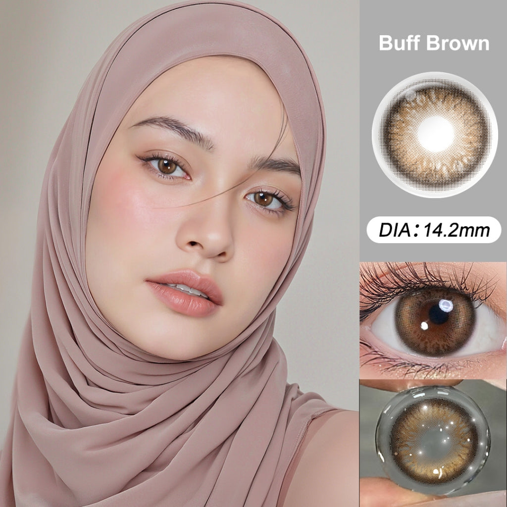 Magister Softlens minus BLUSH GIRL Buff Brown 14.2mm lensa kontak soflen warna Shadow Gray soflens normal