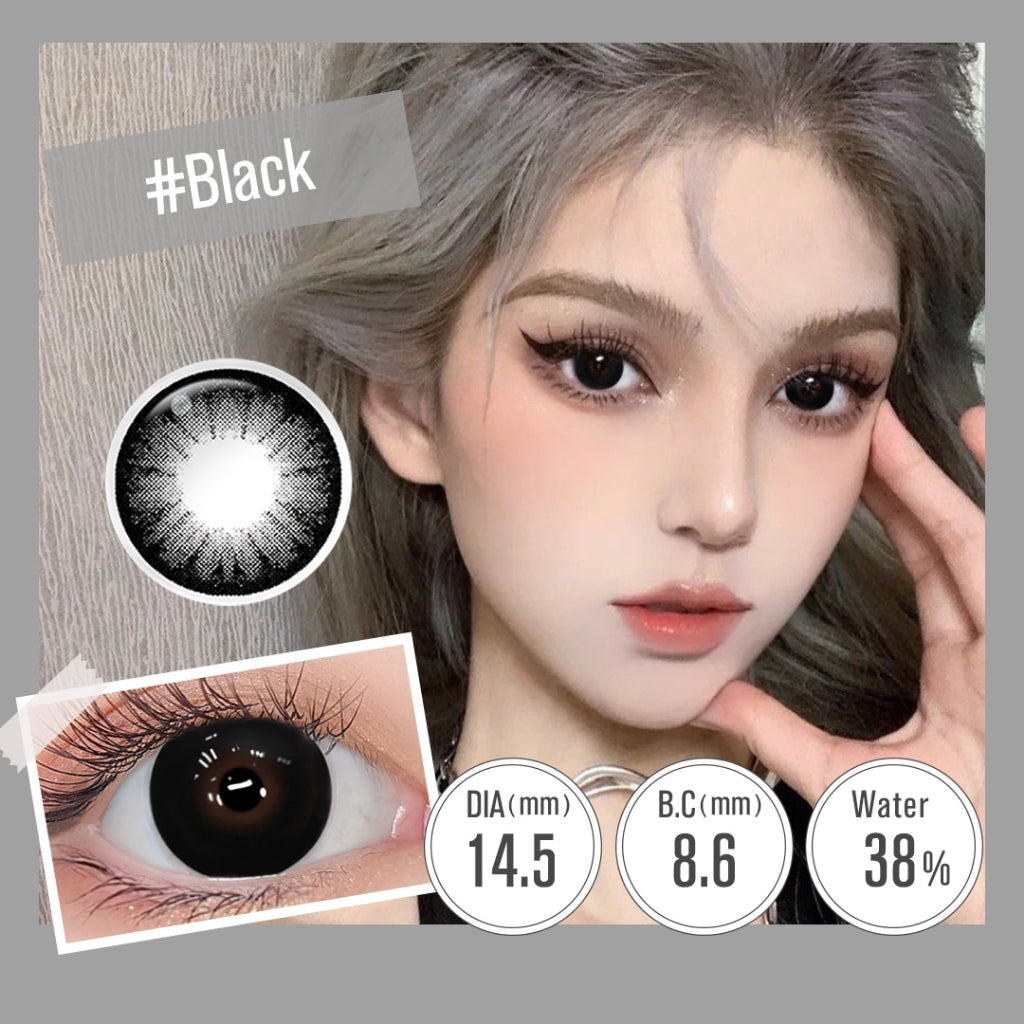 (-1.00~-8.00)Magister softlens minus 14.5 MM Lensa kontak warna Korea Bestseller Black brown doll eyes