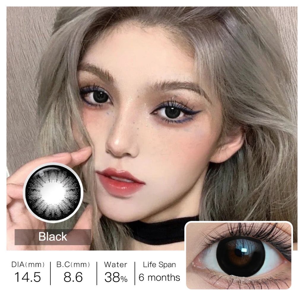 Set isi 3 Magister softlens minus Sepasang softlens+120ml cairan 14.50mm big eyes