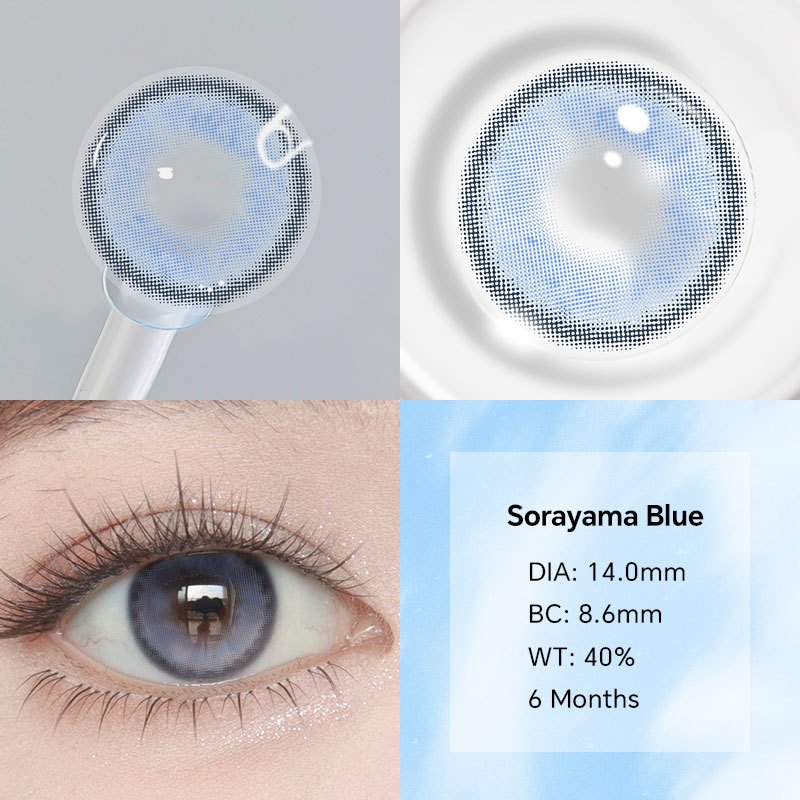 MysticEyes Blue Colored Contact Lenses - 14.0mm Diameter, Non-Prescription (Plano)