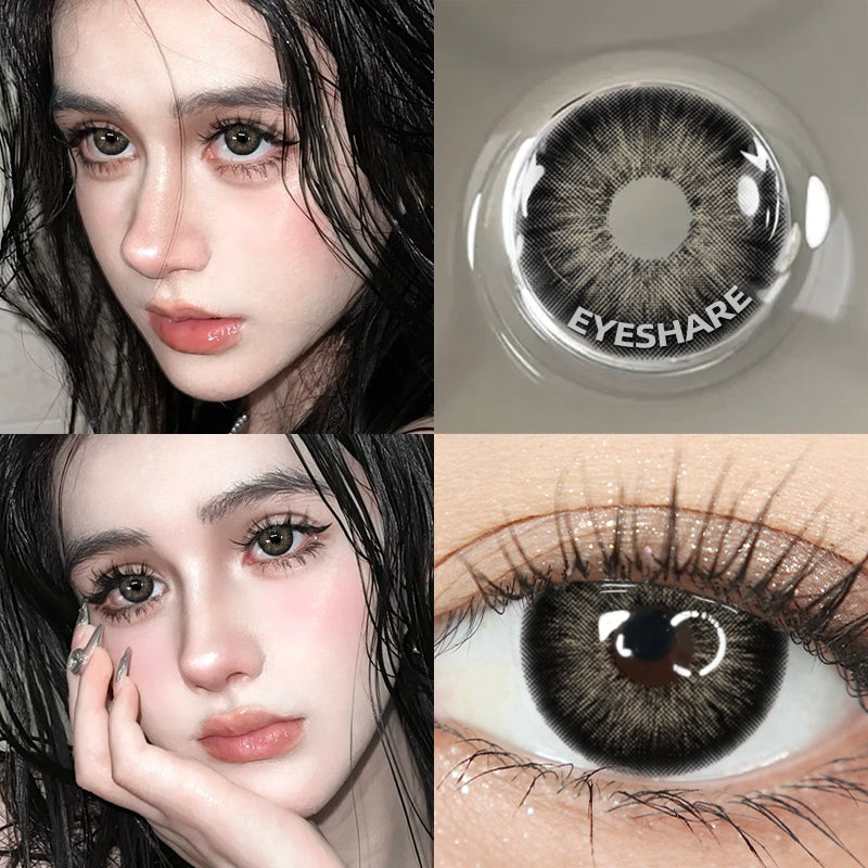 PATTAYA Black Natural Korean Contact Lenses - 14.5mm Diameter, 12 Months Use, Power Range: 0.00 to -8.00