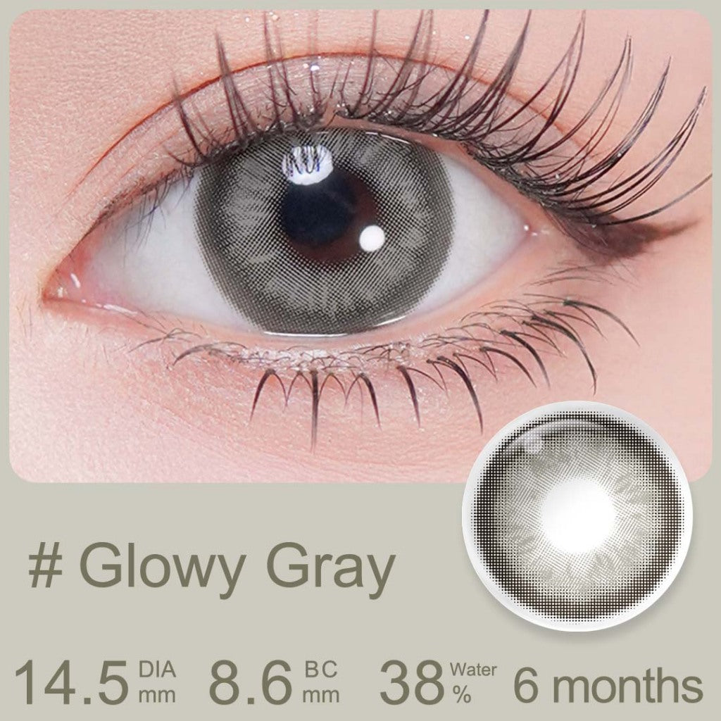 2025 Magister Softlens Minus Glowy Brown Glowy Gray Big Eys Soflens Normal 1 Pasang 6Months