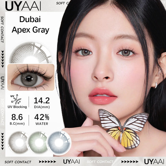 UYAAI softlens 14.2MM Minus 0.00 s/d -6.00 Mata Korea seri Apex Sepasang LENSA KONTAK 6Bulan