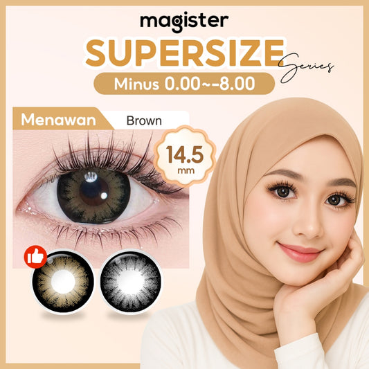 (-1.00~-8.00)Magister softlens minus 14.5 MM Lensa kontak warna Korea Bestseller Black brown doll eyes