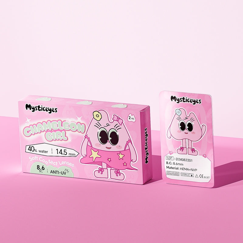 Mysticeyes Color Contact Lenses (0.00 to -5.00) in Grey, Brown, Black | 40% Water | 14.2-14.5mm