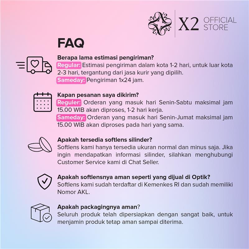 X2 AIRE Softlens All Varian (Plano Only) - Soflens Normal - Soflens X2 Best Seller - Diameter 14.5mm