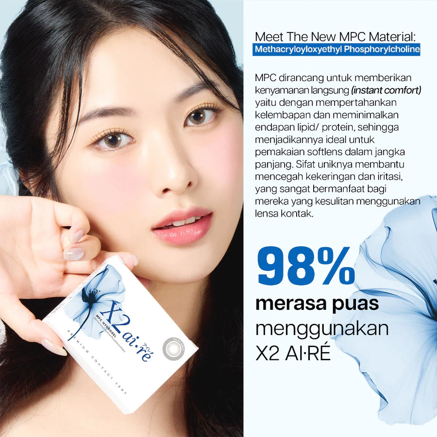 X2 AIRE Softlens Series Silky Grey | Silky Brown - Soflens Natural Minus Korea 14.5mm Soflens Korea