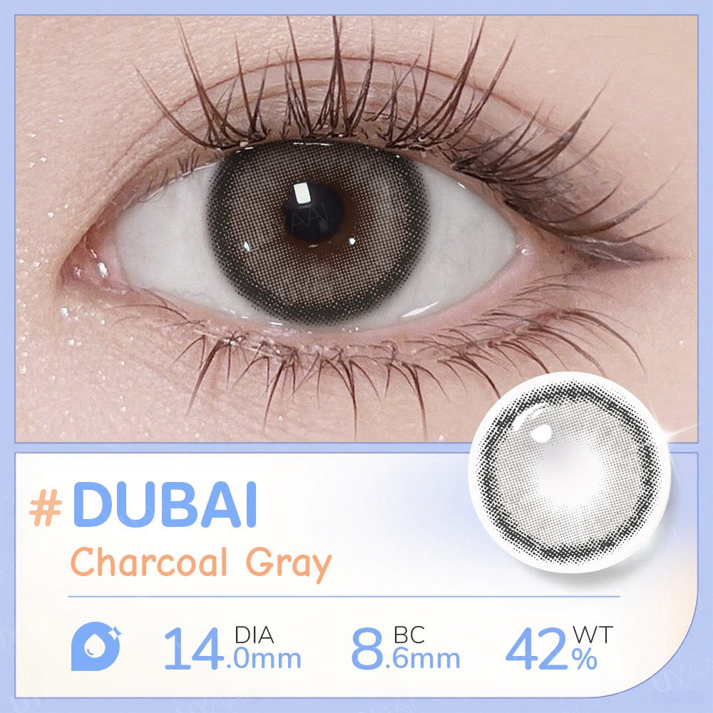 UYAAI Korean Classic Series Colored Contact Lenses - 14.0mm, Power Range: 0.00 to -6.00, 1 Pair (6 Months Supply)
