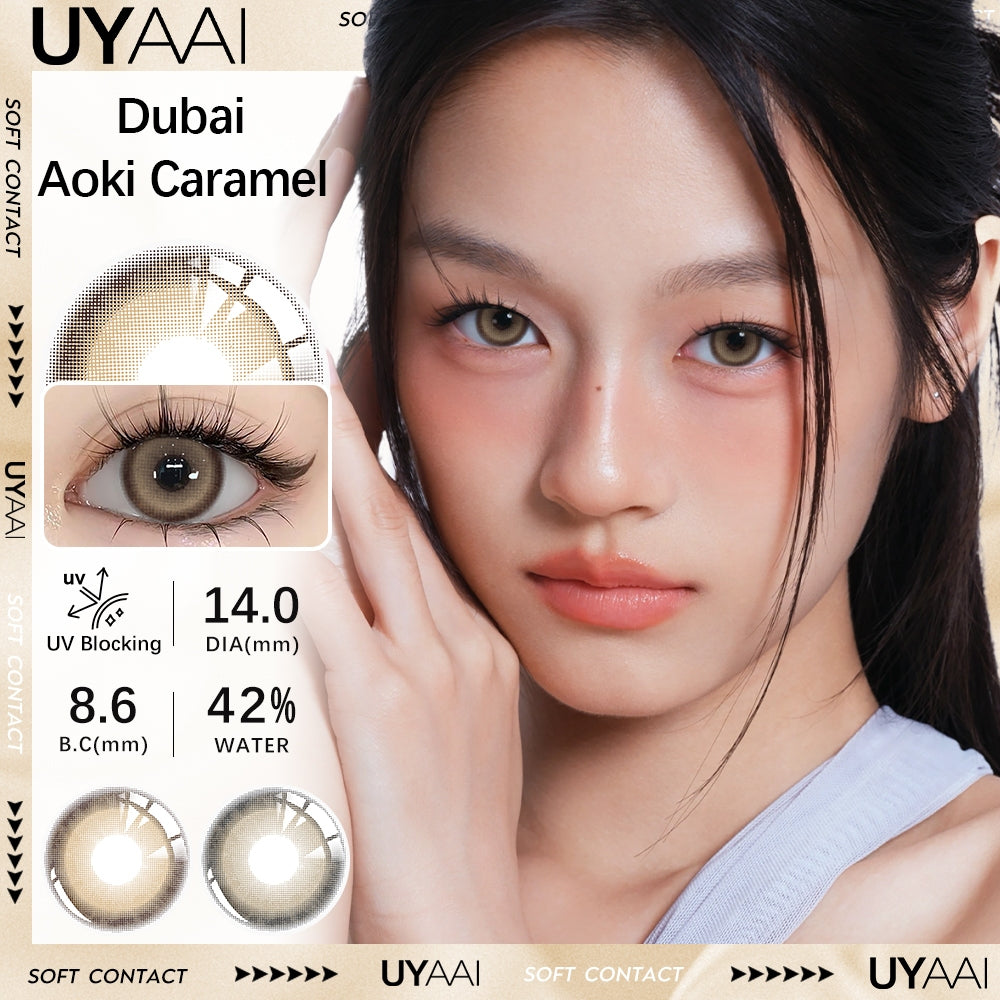 UYAAI softlens 14.0-14.5MM Minus 0.00 s/d -6.00 Mata Korea seri Aoki Sepasang LENSA KONTAK  6Bulan