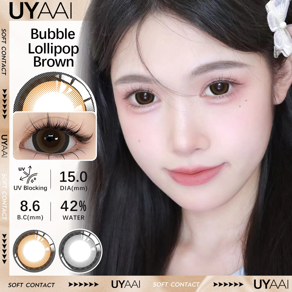 UYAAI Softlens 15MM Minus 0.00 s/d -6.00 Mata Korea Seri Lollipop Sepasang LENSA KONTAK  6Bulan