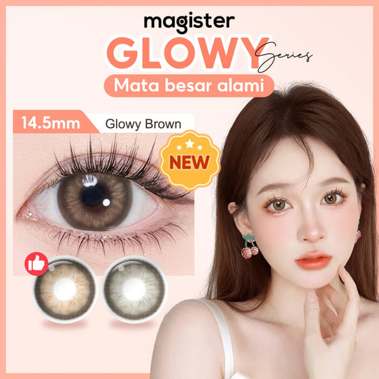 2025 Magister Softlens Minus Glowy Brown Glowy Gray Big Eys Soflens Normal 1 Pasang 6Months
