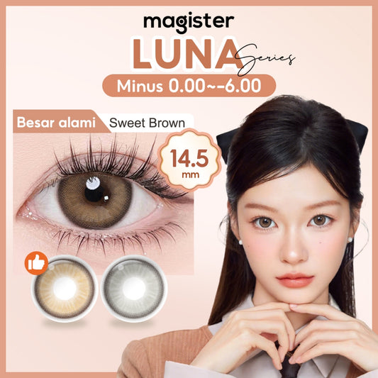 Magister Softlens minus (-1.00 s/d -6 .00) Luna Sweet Brown soflen minus soflens grey 14.50MM