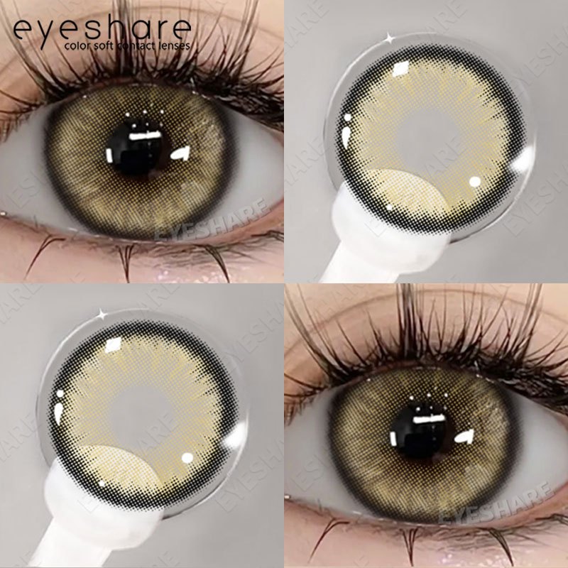 Eyeshare Softlens Minus(-1.00 ~ -8.00) Black 14.2mm 14.5mm Softlens Mata Softlens Warna Lensa Kontak Soflen Gray