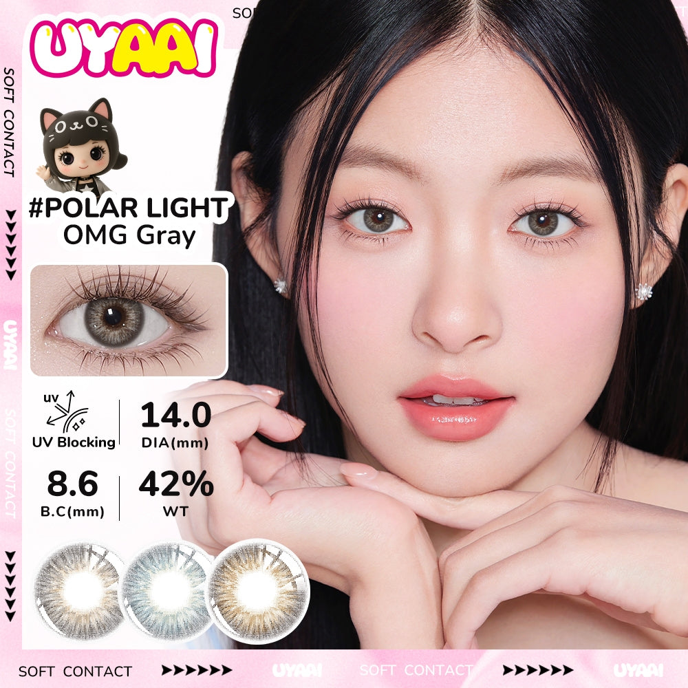 UYAAI softlens 14.5MM Minus 0.00 s/d -6.00 Mata Korea seri OMG Sepasang LENSA KONTAK  6Bulan