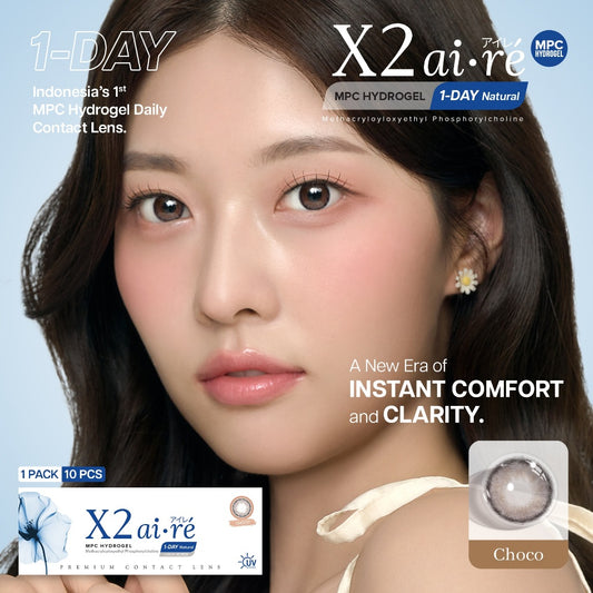 X2 AIRE DAILY Softlens Varian Choco - Soflens Natural - 1 Day Softlens