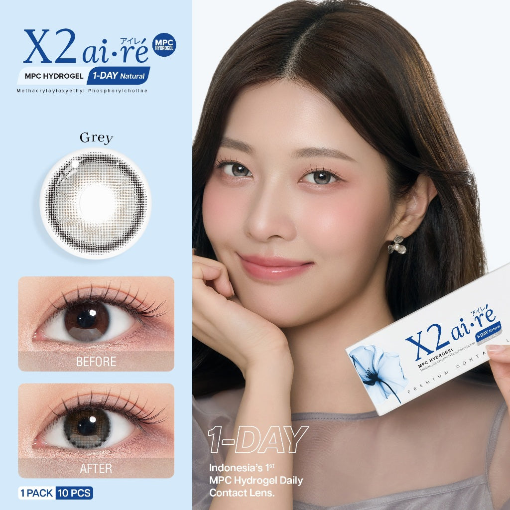 X2 AIRE DAILY Softlens Varian Grey - Soflens Natural - 1 Day Softlens