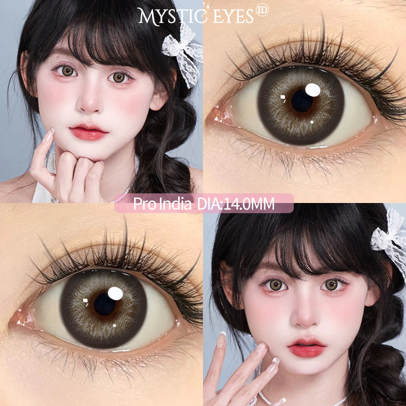 Mysticeyes Big Eyes 14.5mm Contact Lenses - Grey, Brown, Black (1 Pair)