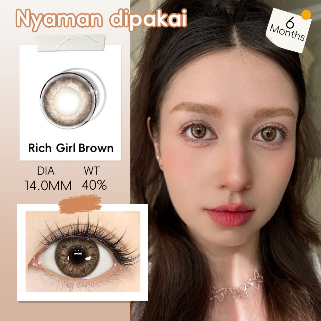 Mysticeyes 14.5mm Brown Contact Lenses (40% Water Content) - 6 Month Use