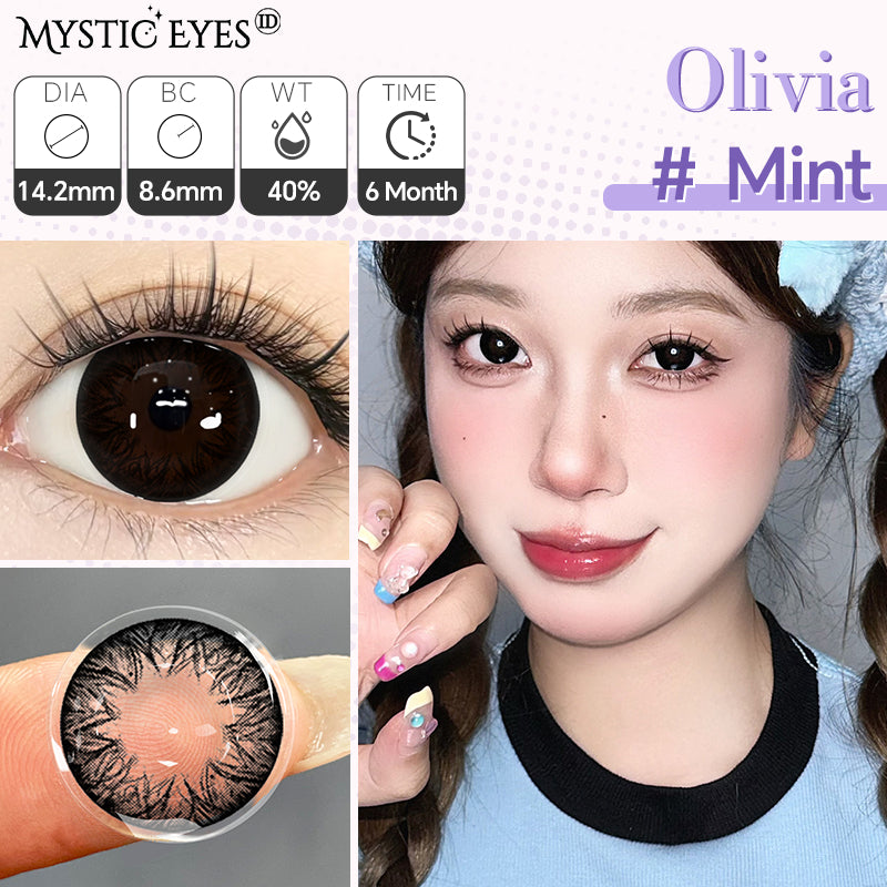 Mysticeyes Big Eyes 14.5mm Contact Lenses - Grey, Brown, Black (1 Pair)