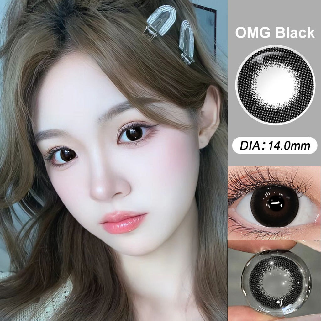 Magister softlens Normal 16mm big eyes soflens hitam soflens Brown DIA14.5 Softlen Black Lens Kontak Doll Eyes with Case