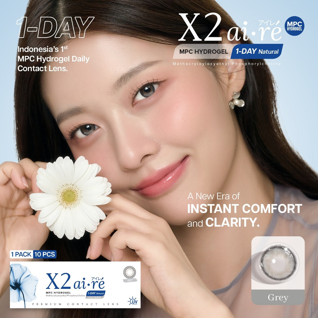 X2 AIRE DAILY Softlens Varian Grey - Soflens Natural - 1 Day Softlens