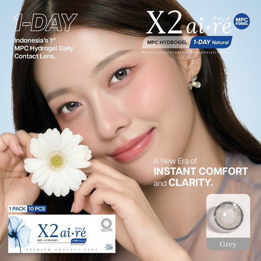 X2 AIRE DAILY Softlens Varian Grey - Soflens Natural - 1 Day Softlens