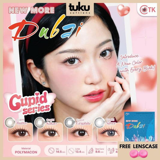 SOFTLENS NEW MORE DUBAI CUPID SERIES 14,5 MM NORMAL & MINUS (-0,50 S/D -6,00) BY CTK / SOFLEN / SOFTLEN / SOFLENS / DUBAI CUPID / DUBAI CUPID SILVER GRAPHITE KAKAO BUTTER / TUKUSOFTLENS / TUKU SOFTLENS