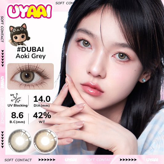 UYAAI softlens 14.0-14.5MM Minus 0.00 s/d -6.00 Mata Korea seri Aoki Sepasang LENSA KONTAK  6Bulan