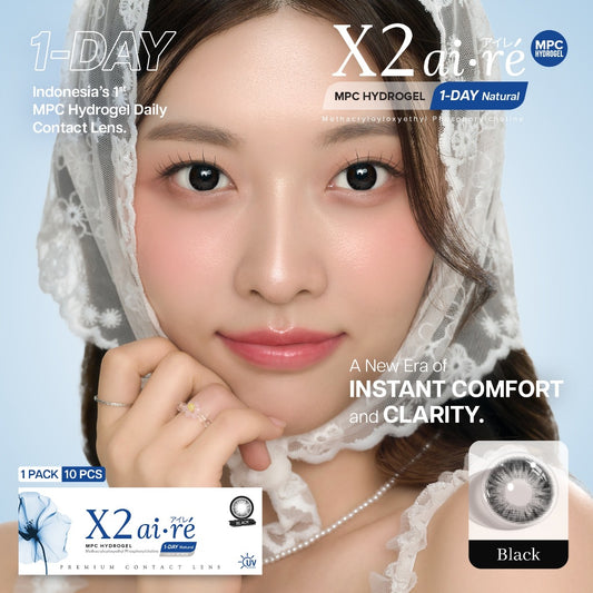 X2 AIRE DAILY Softlens Varian Black - Soflens Natural -  1 Day Softlens