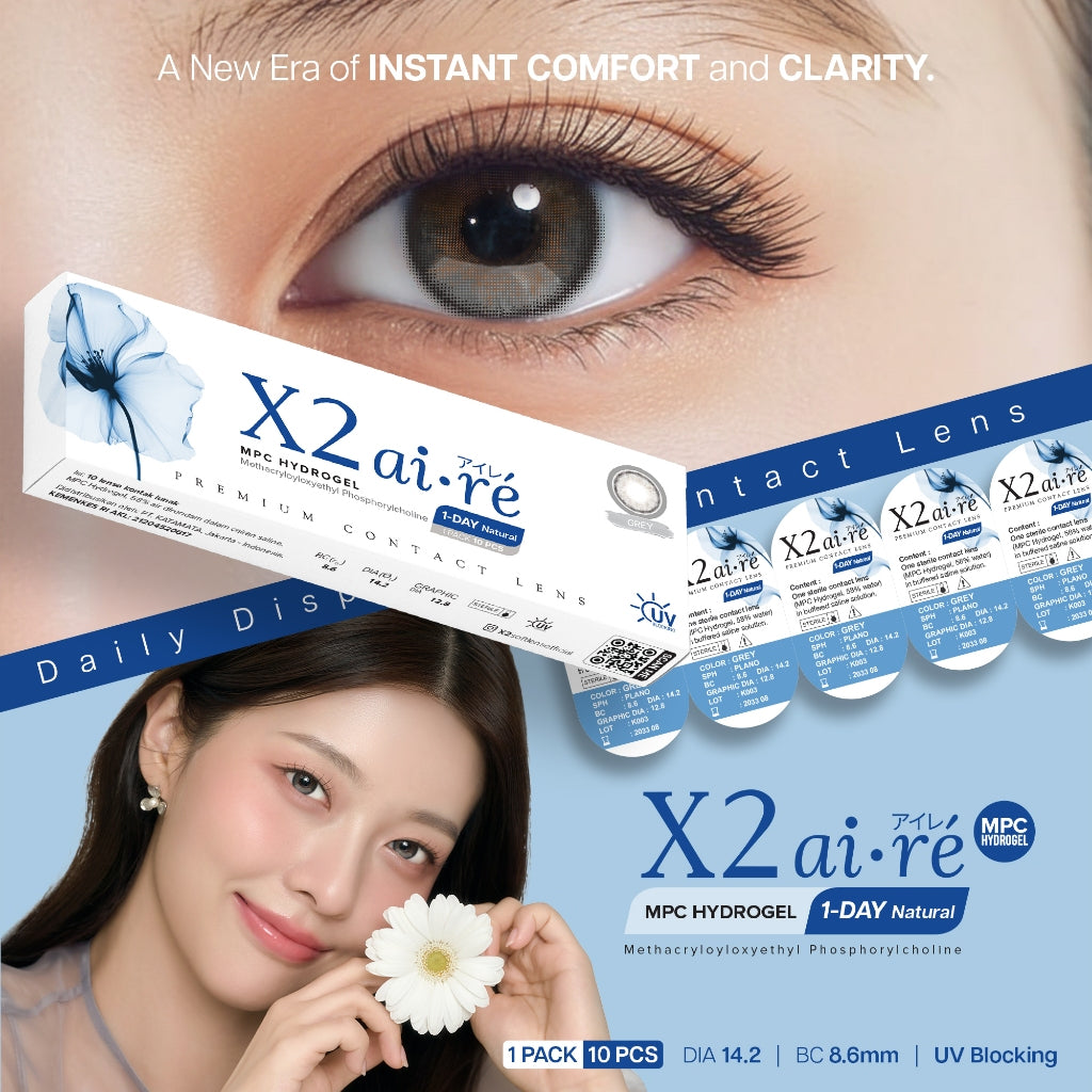 X2 AIRE DAILY Softlens Varian Grey - Soflens Natural - 1 Day Softlens