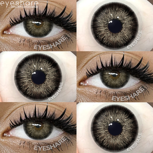 Eyeshare Softlens Minus(-1.00 ~ -8.00) Black 14.2mm 14.5mm Softlens Mata Softlens Warna Lensa Kontak Soflen Gray