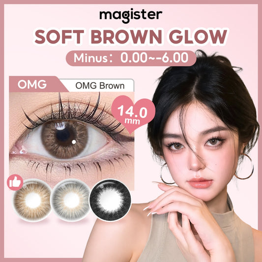 Magister Softlens Minus (-1.00 s/d -6.00) OMG Softlens Black lensa kontak warna diameter 14MM softlens Brown softlens Gray soflen mata soflent soflen normal