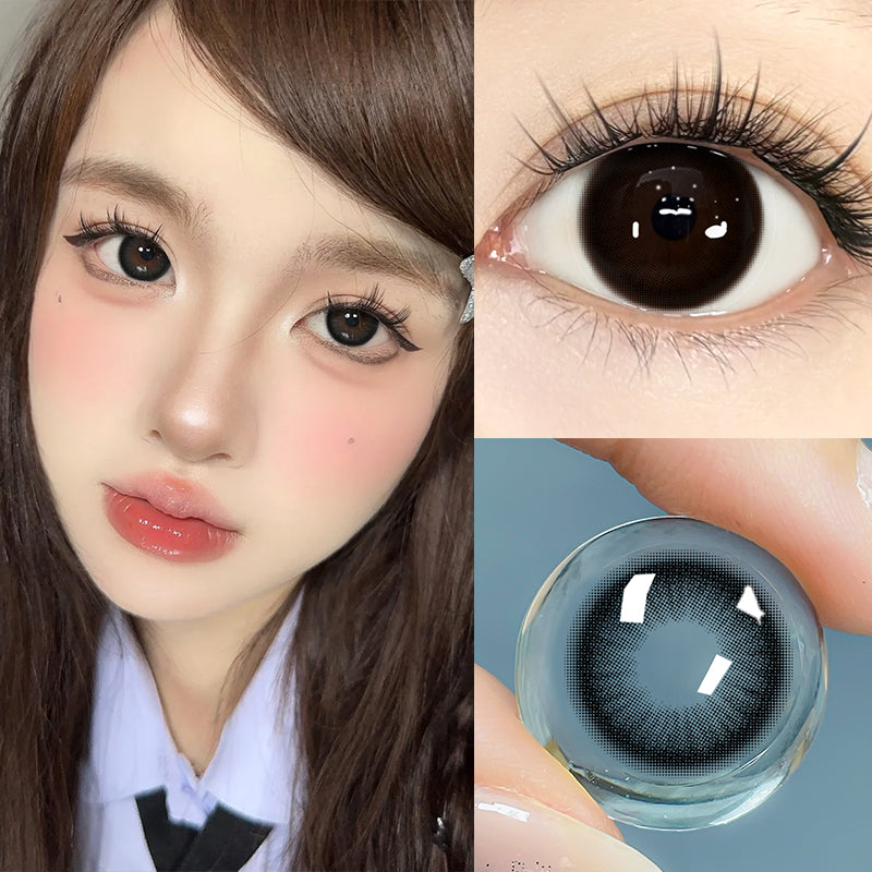 Mysticeyes Big Eyes 14.5mm Contact Lenses - Grey, Brown, Black (1 Pair)